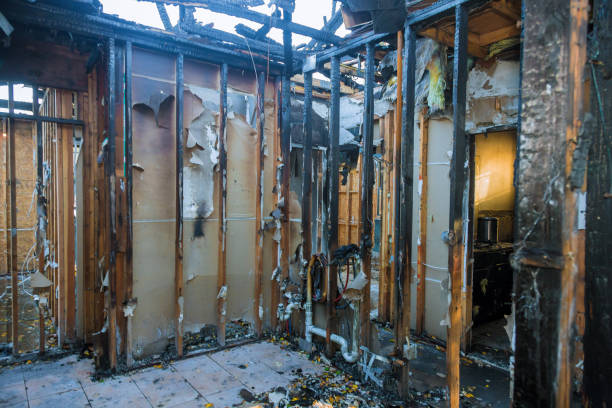 Professional Fire Damage Restoration technician working in Washington, NJ